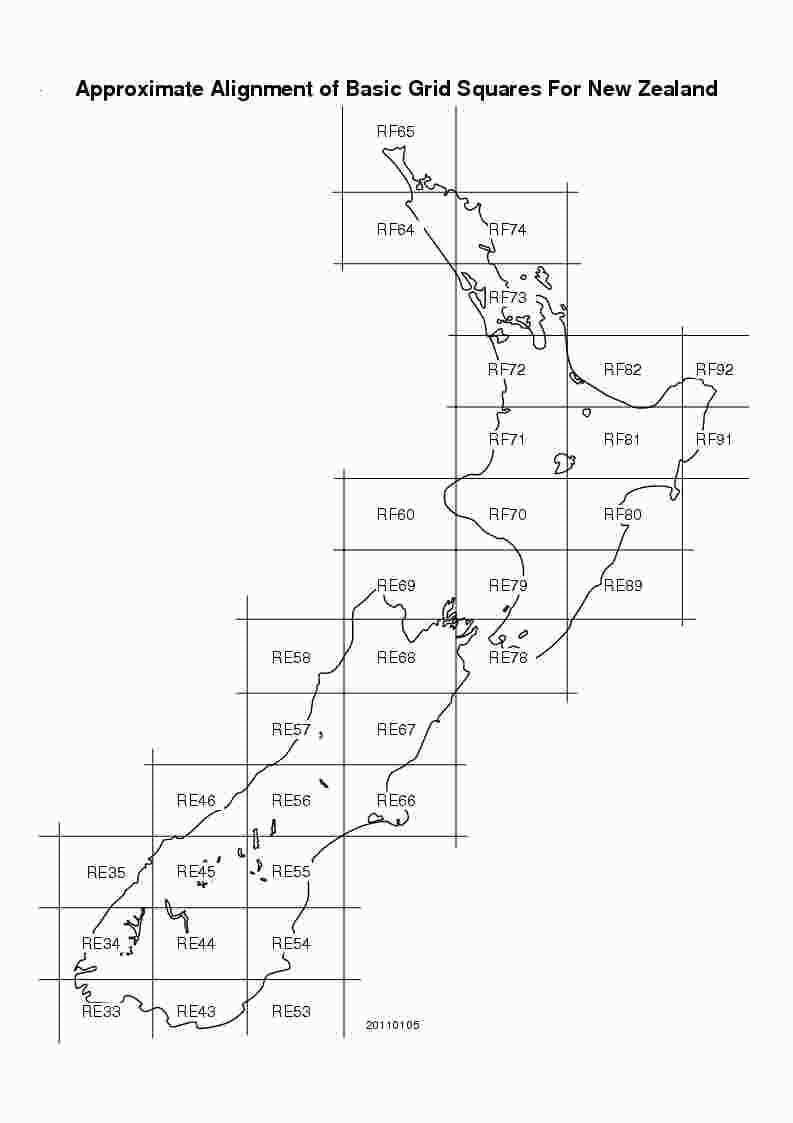 ನಕ್ಷೆ ನ್ಯೂಜಿಲ್ಯಾಂಡ್ ಗ್ರಿಡ್