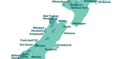 ನಕ್ಷೆ ನ್ಯೂಜಿಲ್ಯಾಂಡ್ ದೃಶ್ಯಗಳ