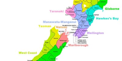 ರಾಜಕೀಯ ನಕ್ಷೆ ಆಸ್ಟ್ರೇಲಿಯಾ ಮತ್ತು ನ್ಯೂಜಿಲ್ಯಾಂಡ್